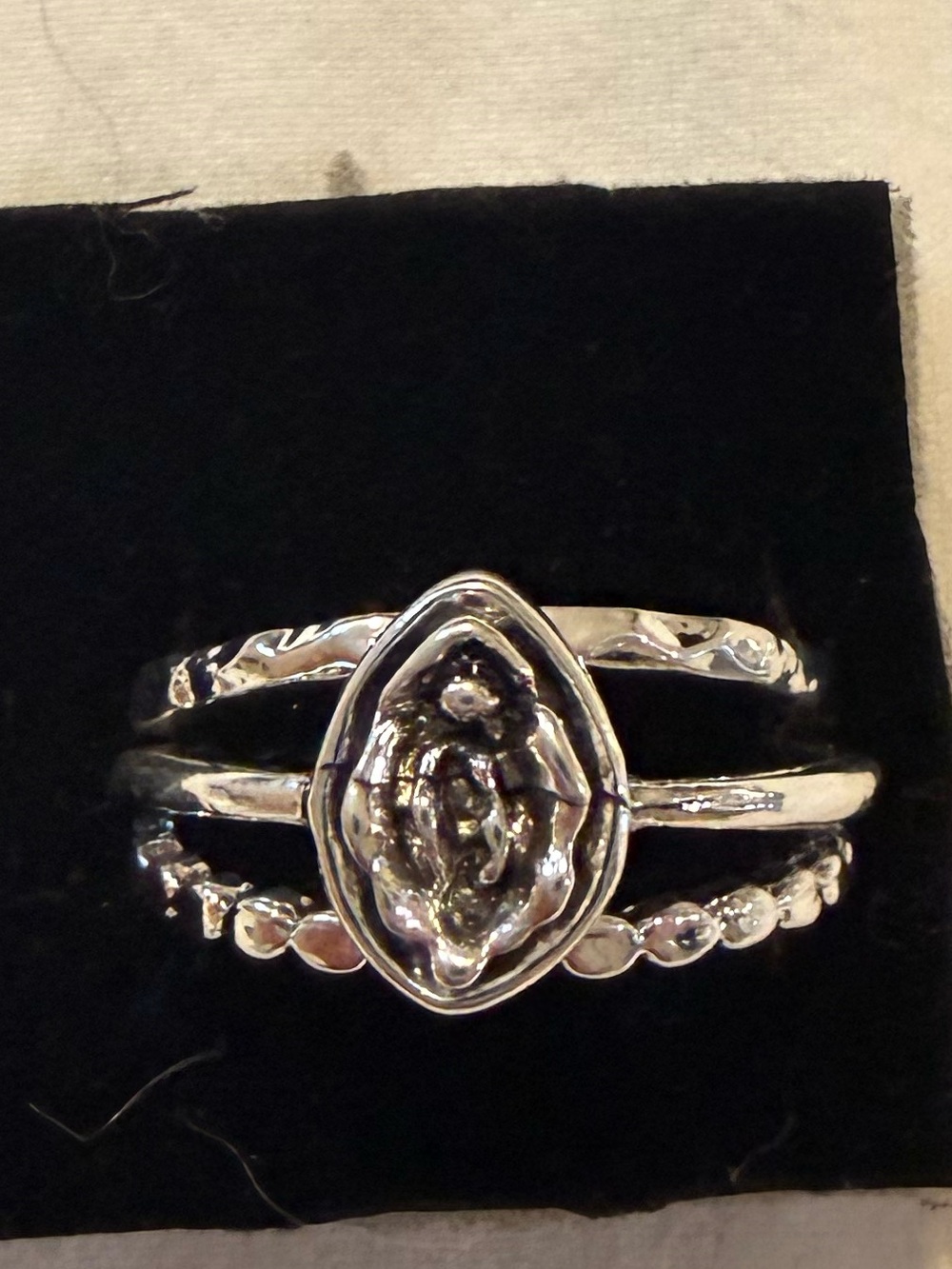 Sterling Silver Teardrop Cluster Stacking Ring - Silver MULTIPLE AVAILABLE